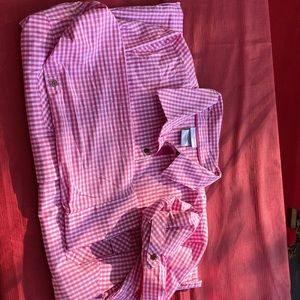 Button down large checkered shirt